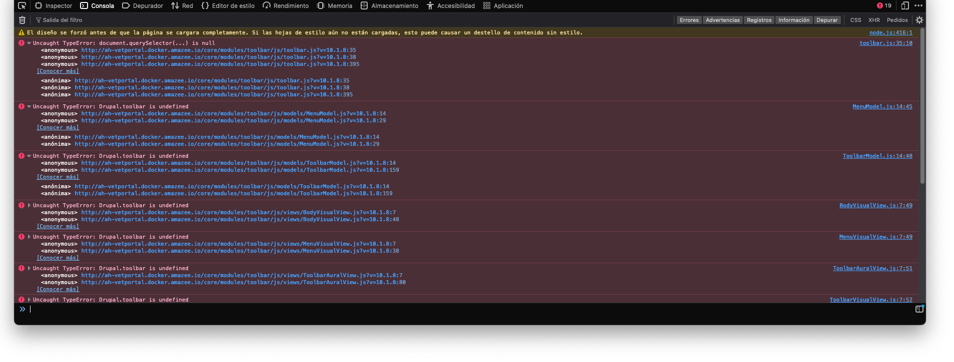 Uncaught TypeError document.querySelector is null [3456835]